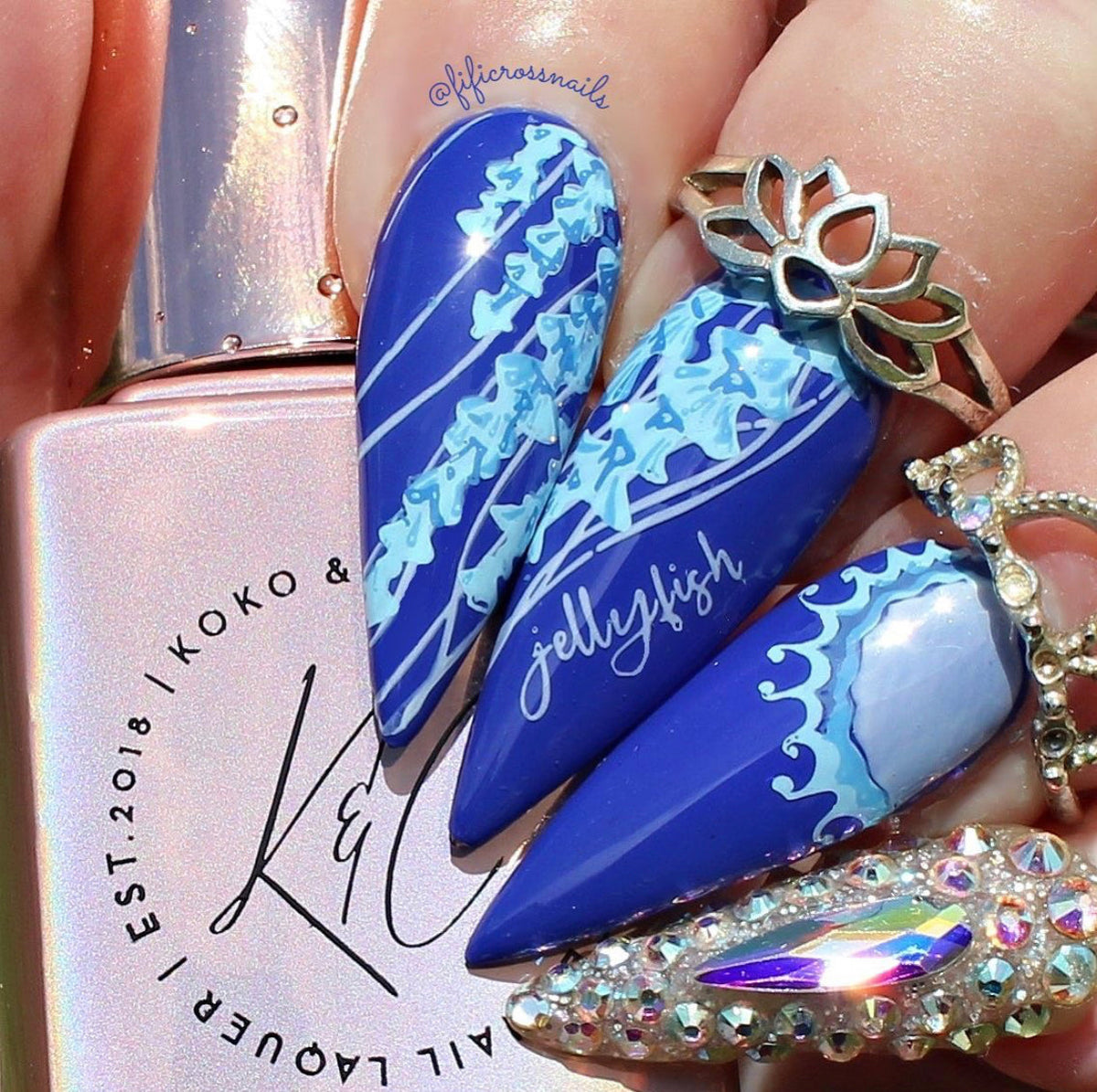 Blooming Sea (CjS-199) Etched Nail Art Stamping Plate