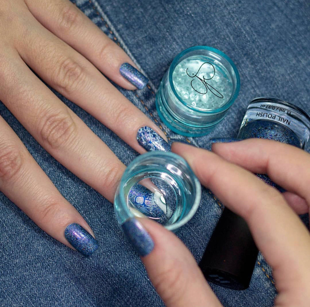 Blooming Sea (CjS-199) Etched Nail Art Stamping Plate