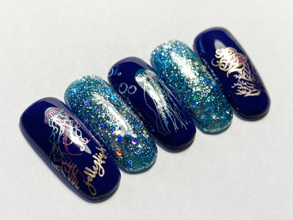 Blooming Sea (CjS-199) Etched Nail Art Stamping Plate